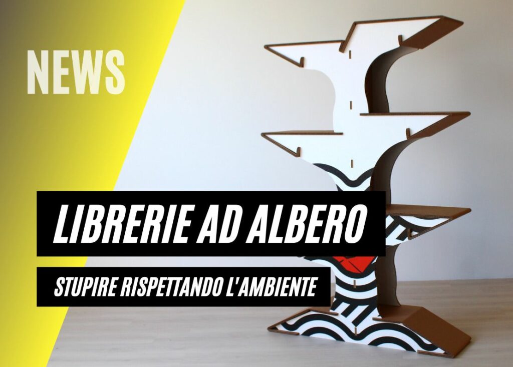 Librerie in cartona a forma d'albero