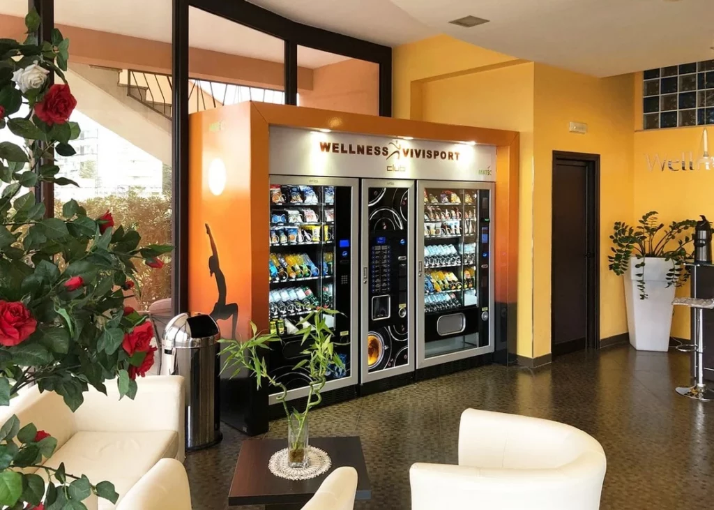 setting up of the vending machine area