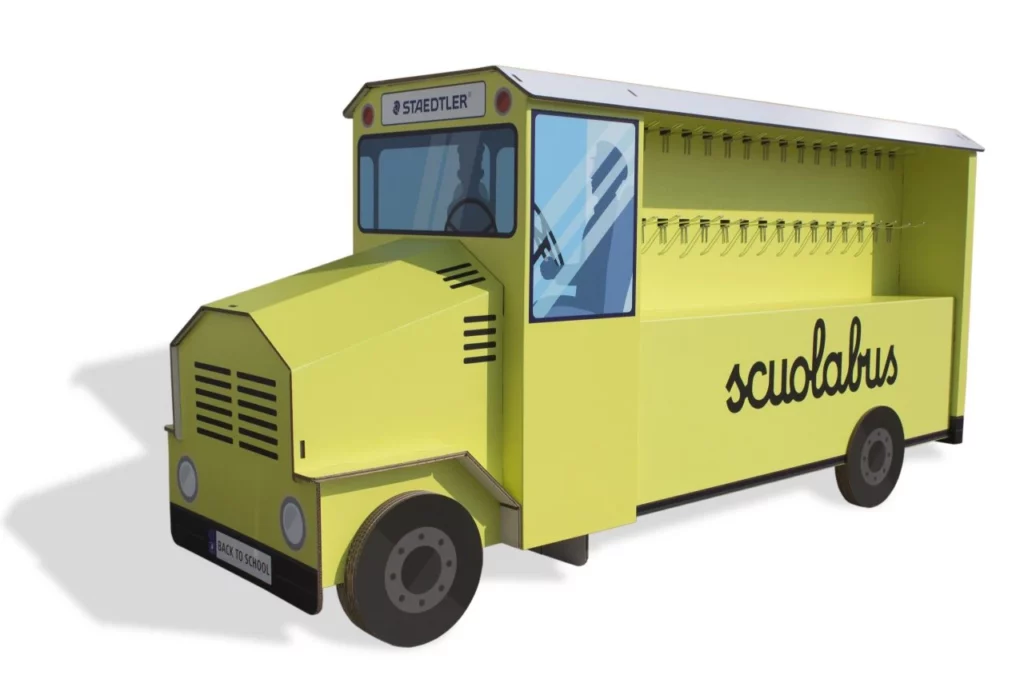 Steadtler cardboard school bus