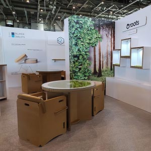 K2 Pharm cardboard stand set-up - event and stand set-up