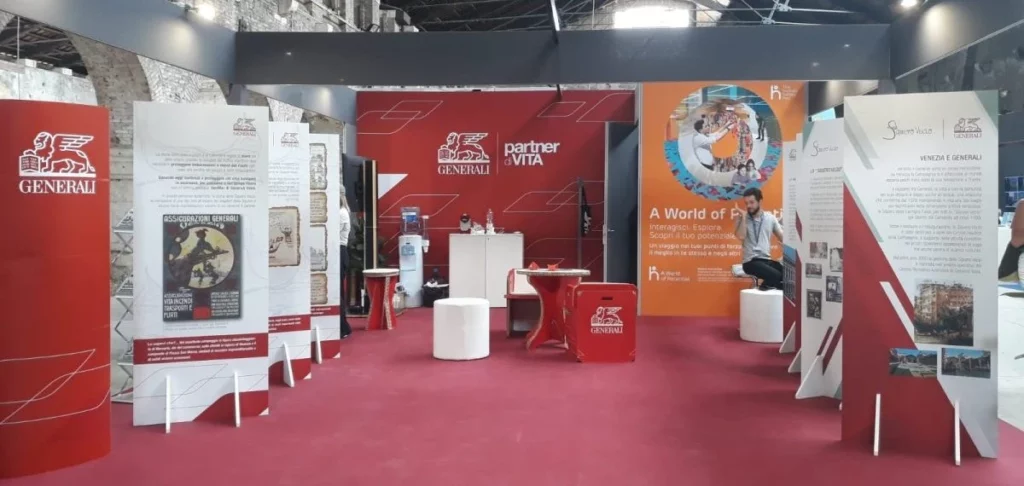 Ecological design for Generali Assicurazioni - event and stand set-up