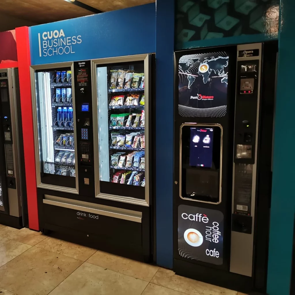 Cardboard vending machine set-up - vending