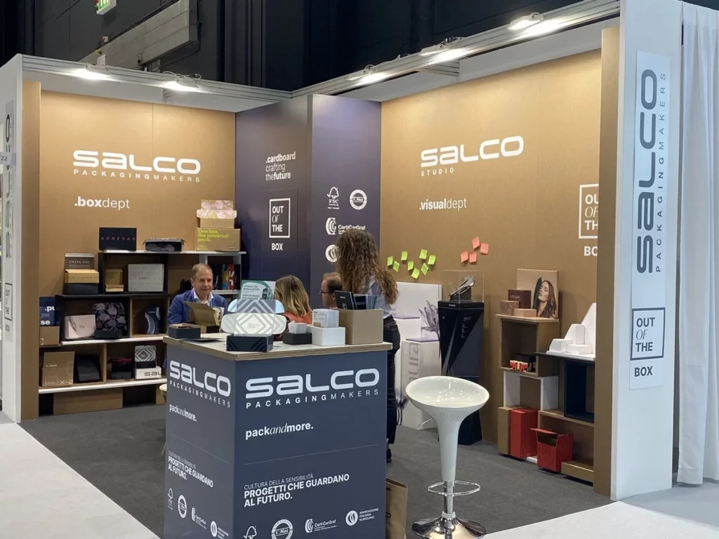 Cardboard stand for Packaging Premiere fair - event and stand set-up