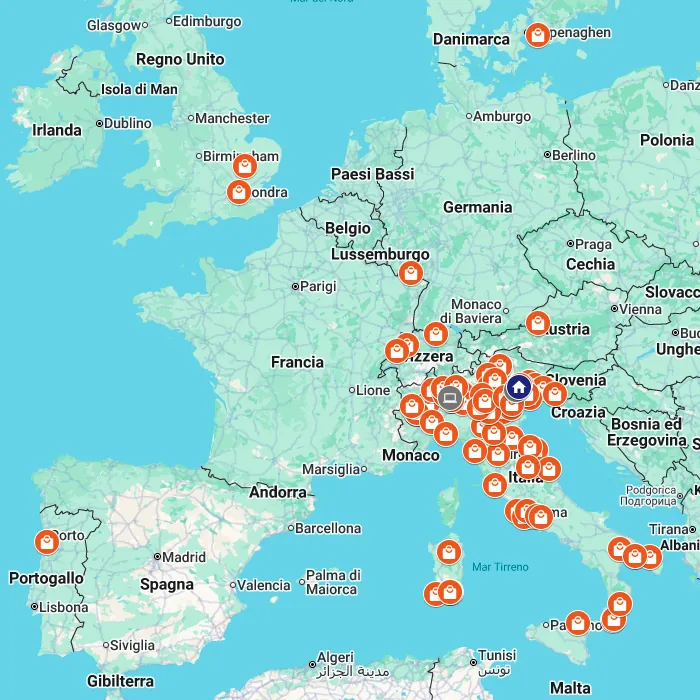 Mappa Realizzazioni Negozi NaturDesign