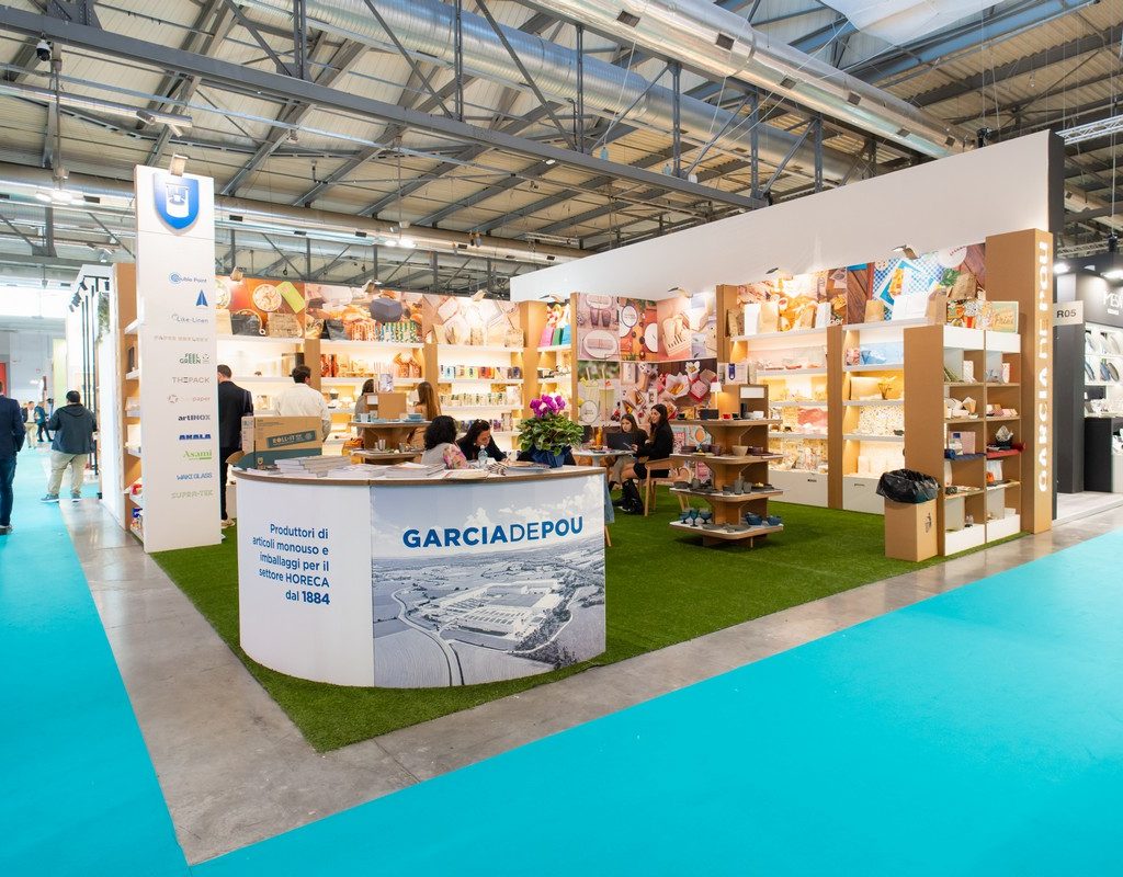 Stand per fiera host in cartone