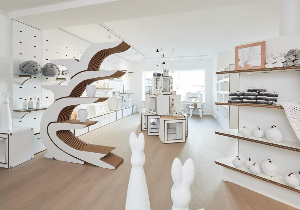 Cardboard sofa for homestaging