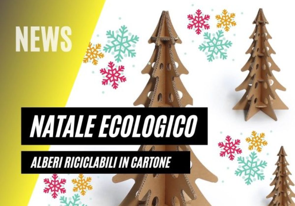 Natale ecologico con alberi in cartone