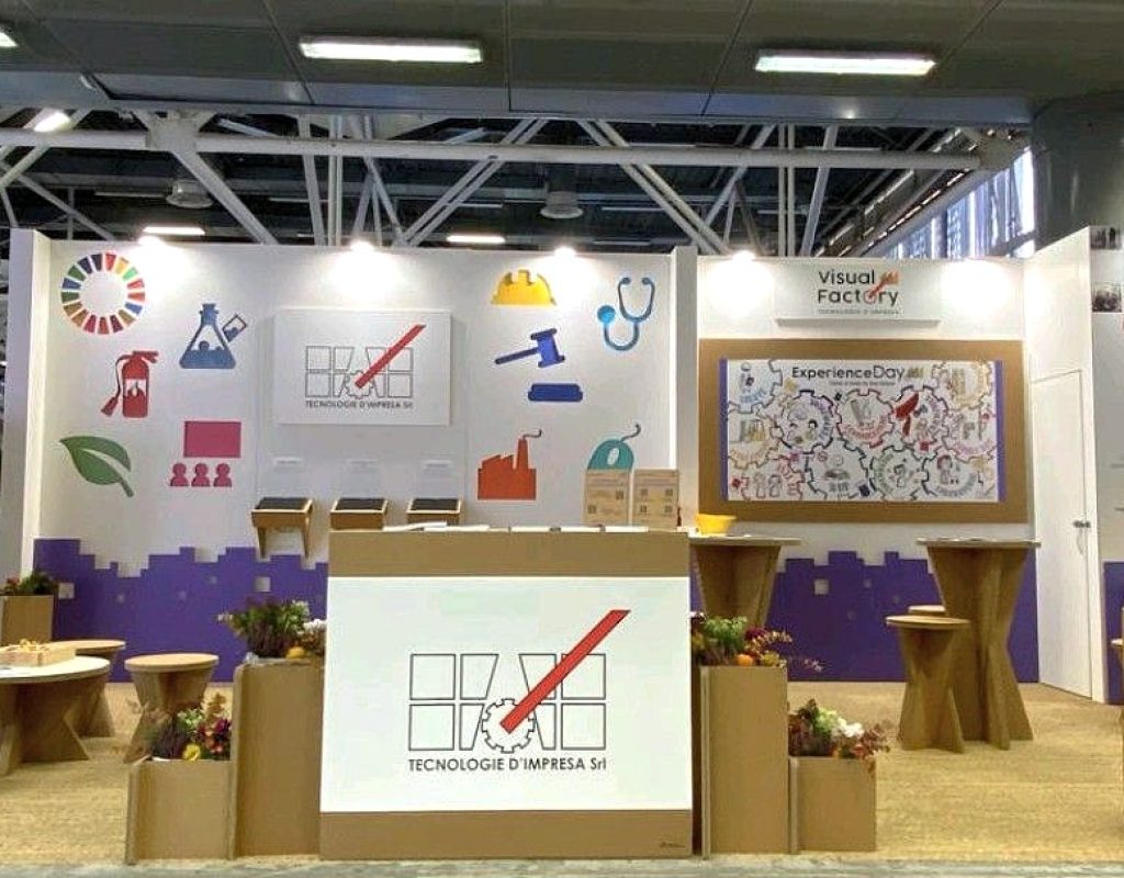 allestimento fieristico in cartone tecnologia d'impresa