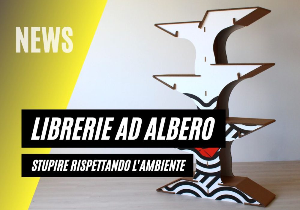 Librerie in cartona a forma d'albero