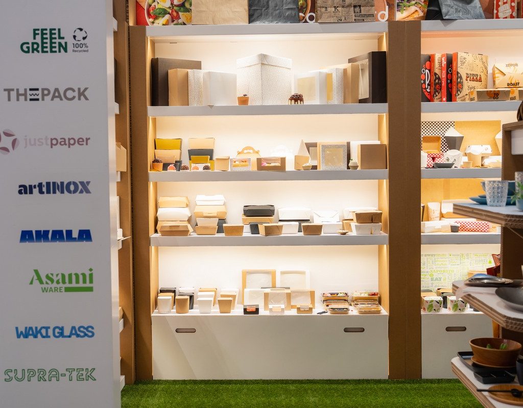 scaffali in cartone allestimento fiere