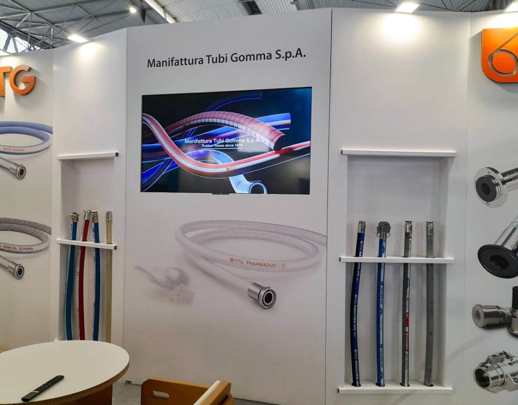 stand fieristico ecosostenibile manifattura tubi gomma